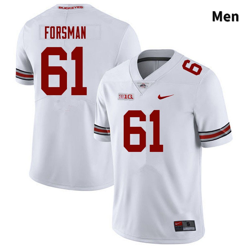 Ohio State Buckeyes Jack Forsman Men's #61 White Authentic Stitched College Football Jersey